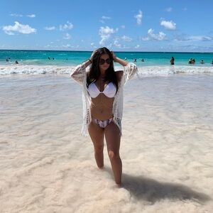 White Floral Lace Beach Cover Up